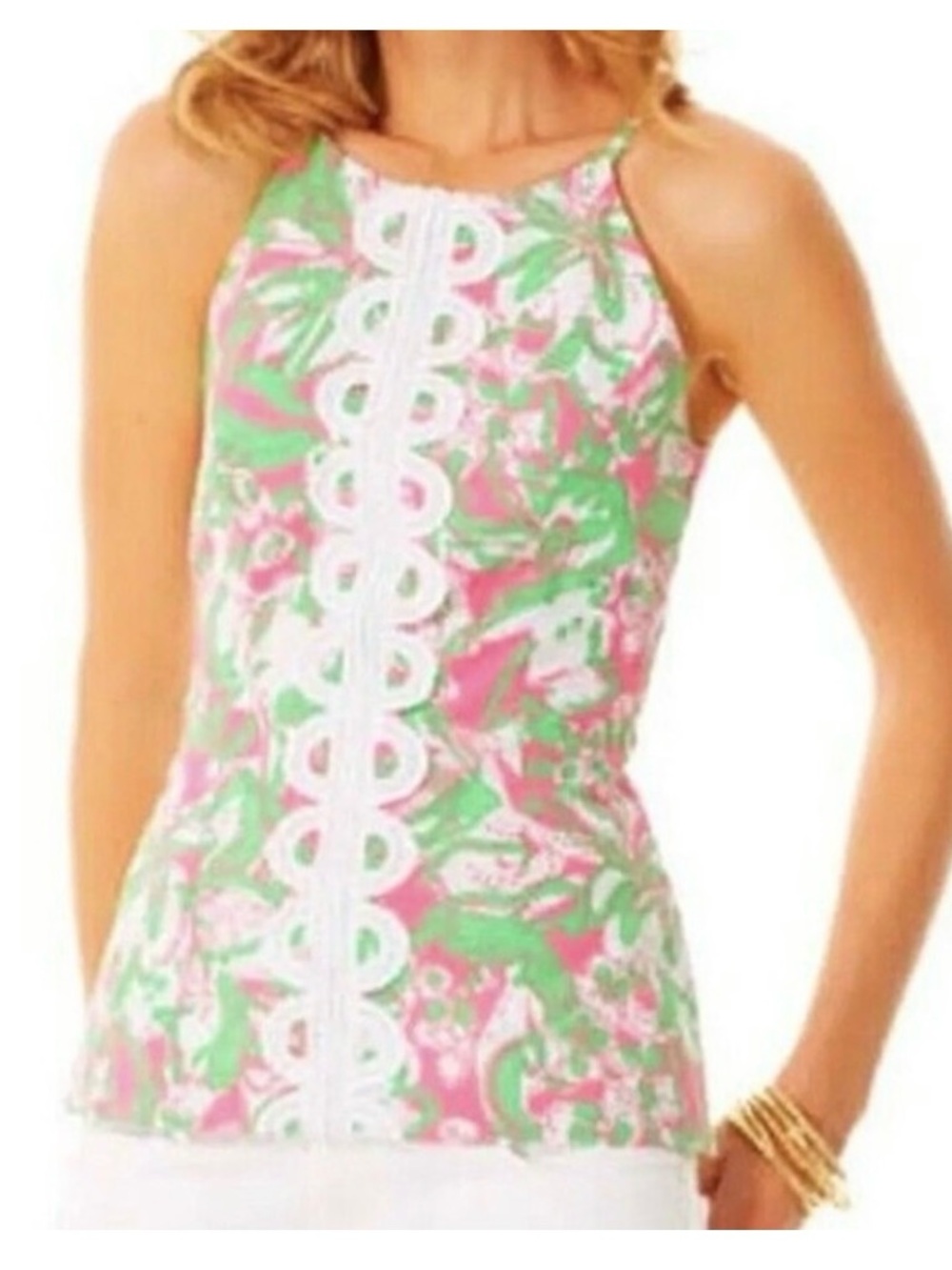 Lilly Pulitzer Annabelle Halter Tank in Forgot My Trunks Print Size 12